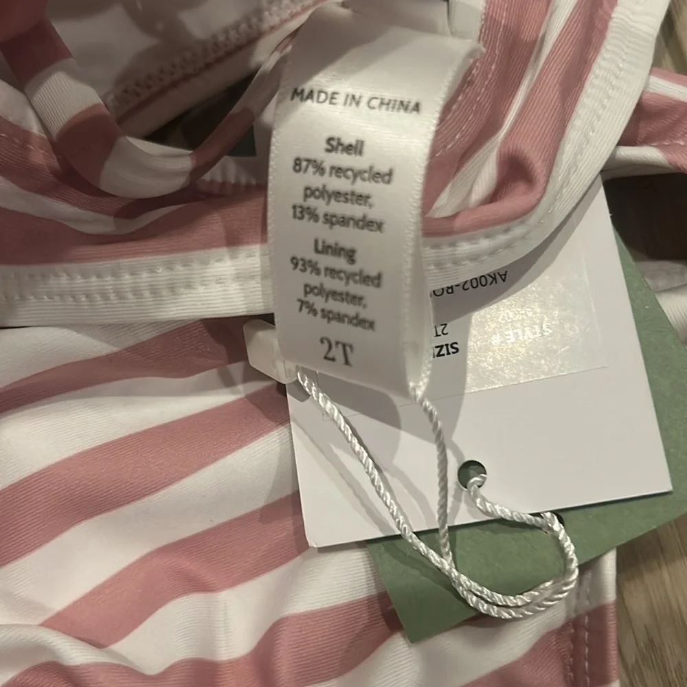NWT Andie Swim Youth Kids Striped Bikini Set
